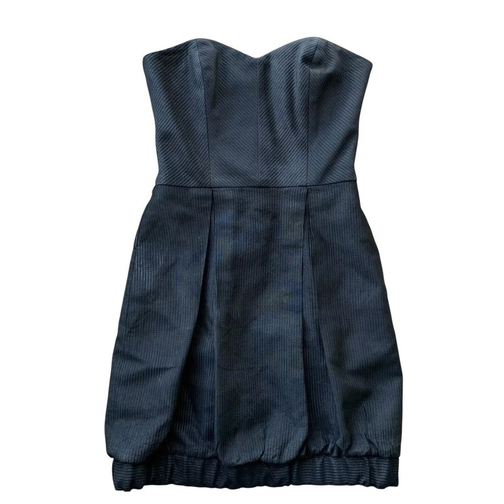 Mark & James Badgley Mischka Strapless Pleated Cocktail Mini Dress Black Size 2